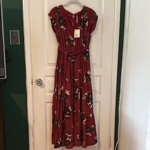 Floral Red Maxi Dress